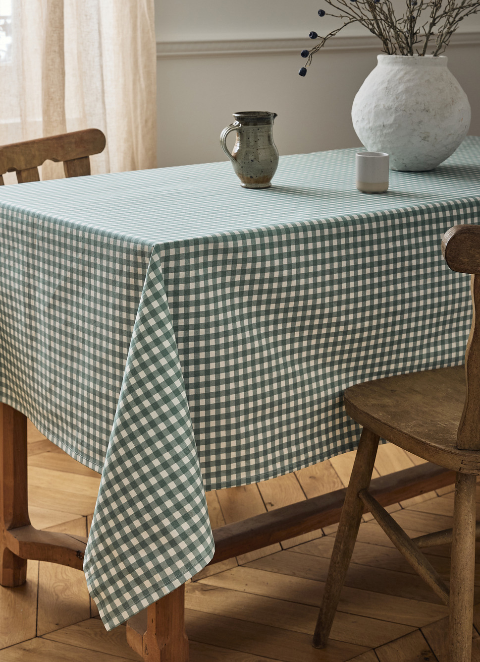 NAPPE EN COTON ENDUITE IMPRIM&Eacute; VICHY