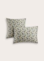 LOT DE 2 TAIES EN SATIN IMPRIM&Eacute; FLORAL SOLENE