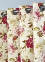 RIDEAU EN COTON ET LIN &Agrave; MOTIFS FLEURS