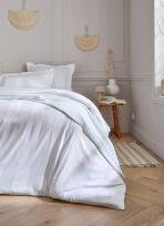 HOUSSE DE COUETTE RAY&Eacute;E EN SATIN DE COTON