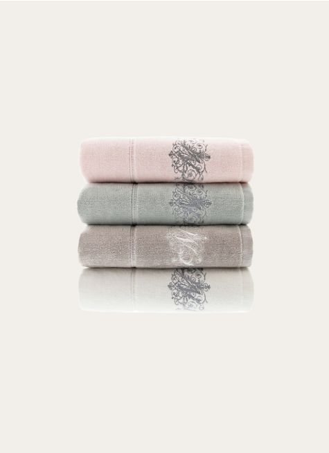 SERVIETTE INVITÉ EN VELOURS BRODÉE 500GR