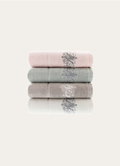 SERVIETTE DE TOILETTE EN VELOURS BRODÉE 500GR