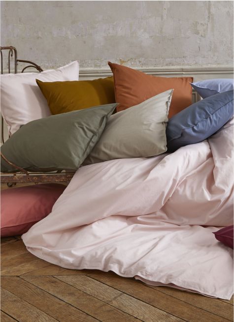HOUSSE DE COUETTE UNIE EN COTON LAVÉ BIO