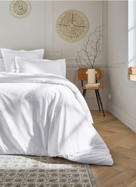 HOUSSE DE COUETTE UNIE EN PERCALE DE COTON