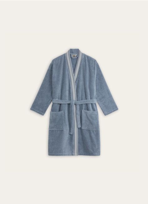 PEIGNOIR KIMONO &Agrave; BANDE D&Eacute;CORATIVE