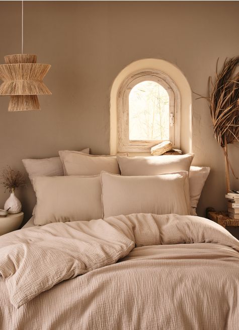 HOUSSE DE COUETTE DOUBLE GAZE DE COTON