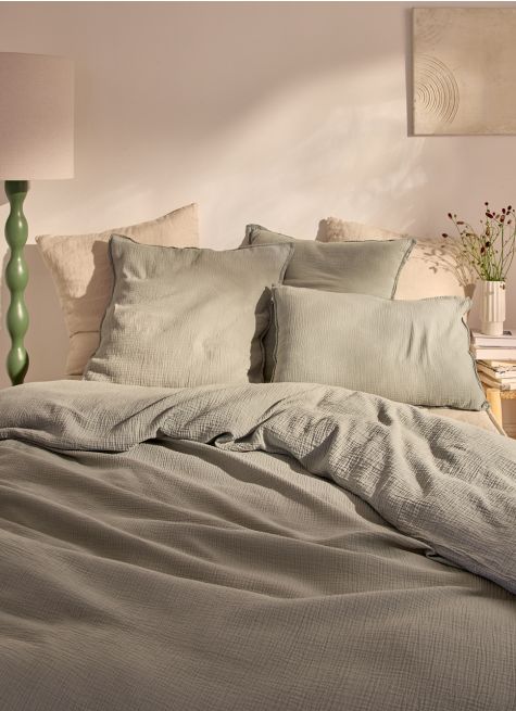 HOUSSE DE COUETTE DOUBLE GAZE DE COTON