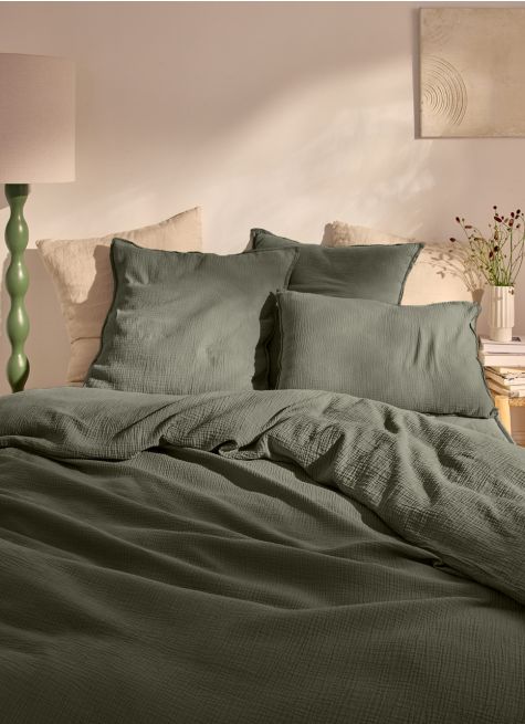 HOUSSE DE COUETTE DOUBLE GAZE DE COTON