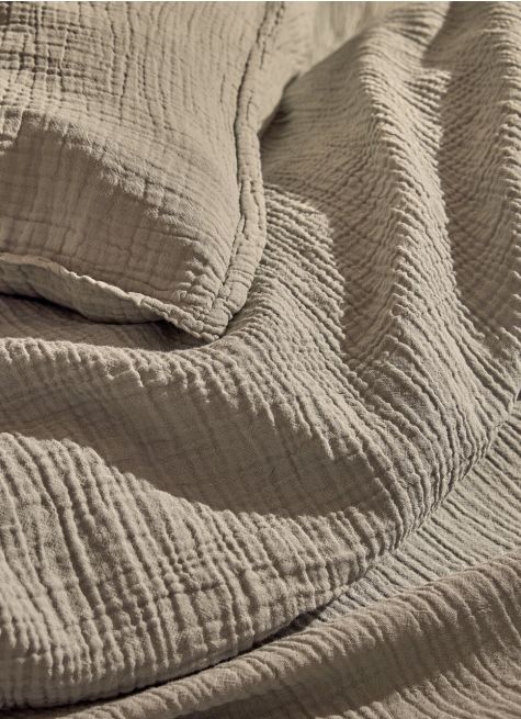 LOT DE 2 TAIES D'OREILLER DOUBLE GAZE DE COTON