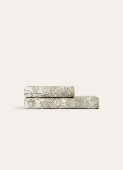 SERVIETTE DE TOILETTE EN JACQUARD MOTIF FLORAL
