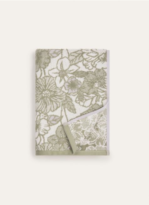 SERVIETTE DE TOILETTE EN JACQUARD MOTIF FLORAL