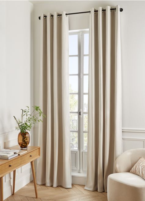 RIDEAU THERMIQUE UNI EFFET VELOURS MAT