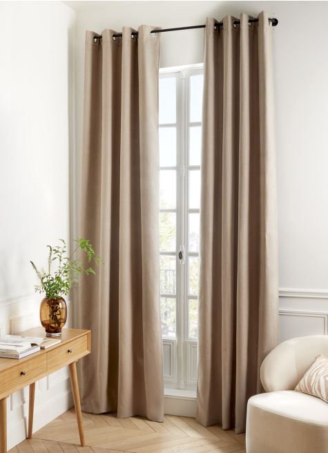 RIDEAU THERMIQUE UNI EFFET VELOURS MAT