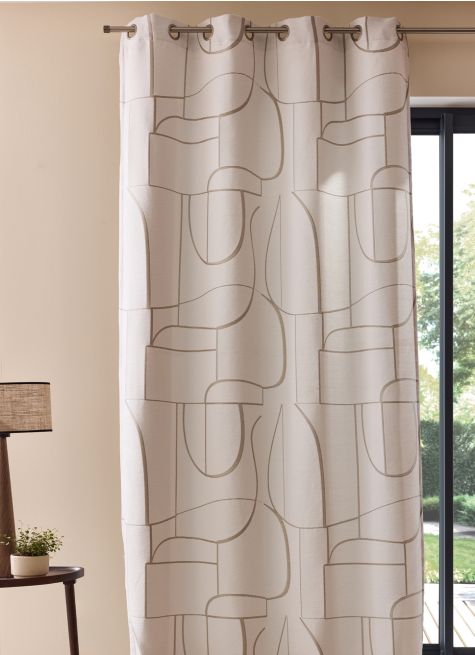 RIDEAU JACQUARD &Agrave; MOTIF G&Eacute;OM&Eacute;TRIQUE CONTRAST&Eacute;