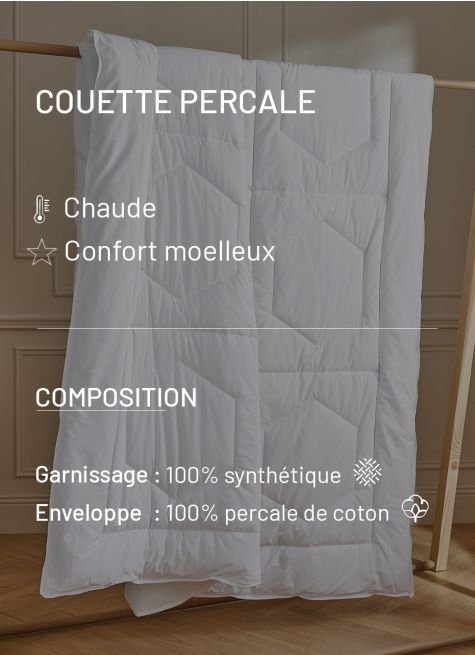 COUETTE CHAUDE EN PERCALE DE COTON - 350G