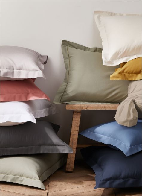 TAIE D'OREILLER UNIE EN COTON