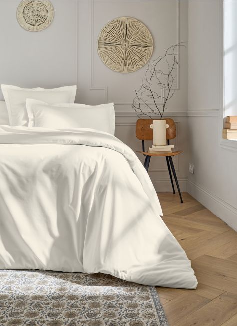 HOUSSE DE COUETTE UNIE EN PERCALE DE COTON