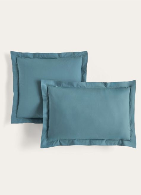 TAIE D'OREILLER UNIE EN PERCALE DE COTON