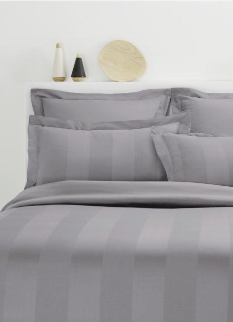 HOUSSE DE COUETTE RAYÉE EN SATIN DE COTON