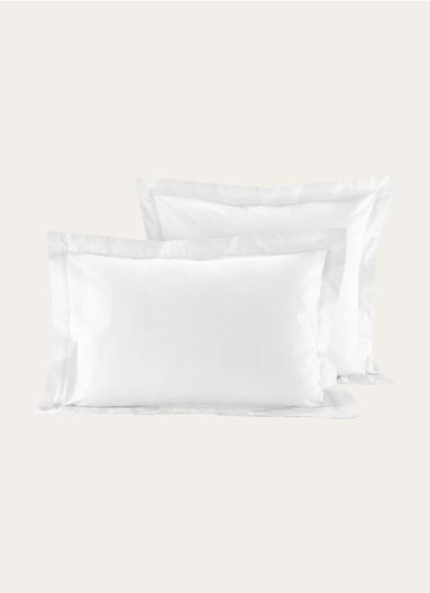 TAIE D'OREILLER RAY&Eacute;E EN SATIN DE COTON