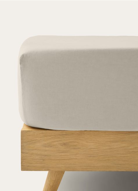 DRAP HOUSSE EN LIN LAV&Eacute; UNI 165GR